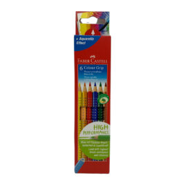 6 Faber-Castell Colour Grip Buntstifte farbsortiert