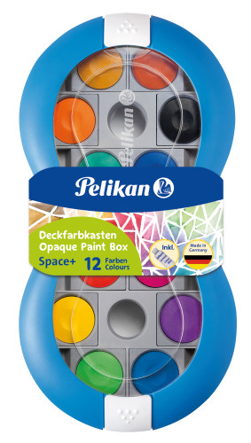 Pelikan Farbkasten Space+® inkl. Deckweiß, Blau, 12 Farben