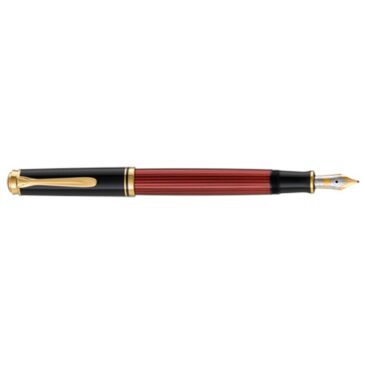 Pelikan Kolbenfüller Souverän M400 Black-Rot Federbreite M in Faltschachtel